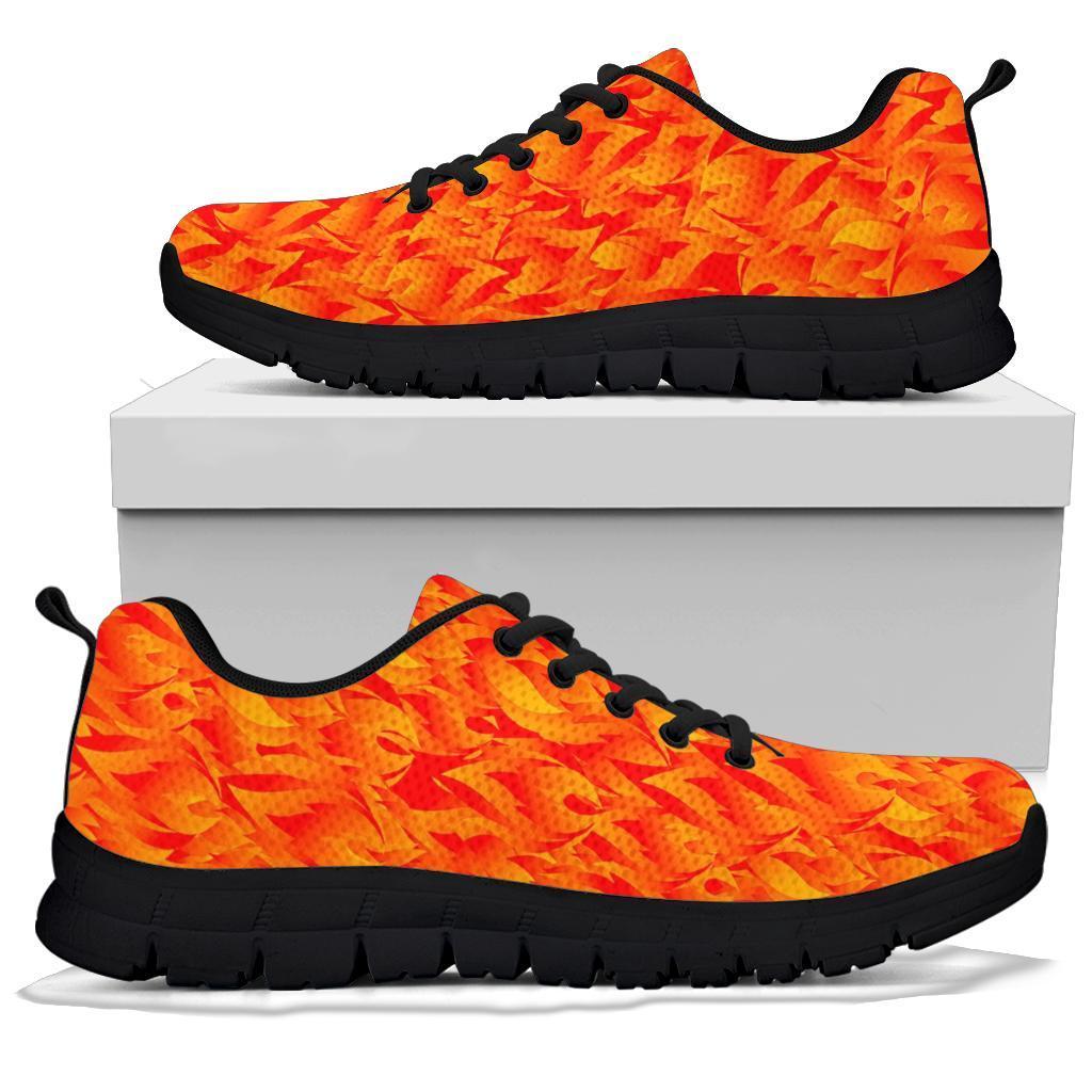 Flame Fire Pattern Print Sneaker Shoes For Men Women-grizzshop