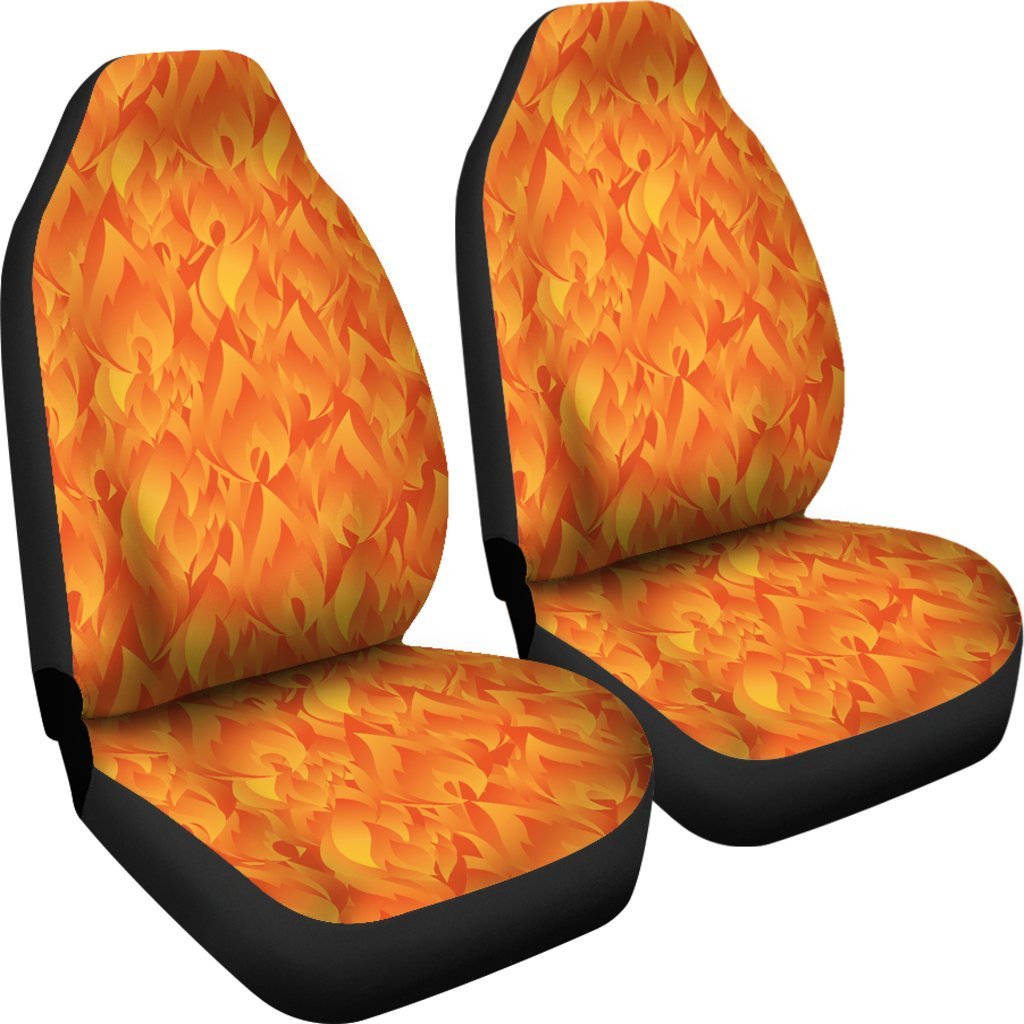 Flame Fire Pattern Print Universal Fit Car Seat Covers-grizzshop