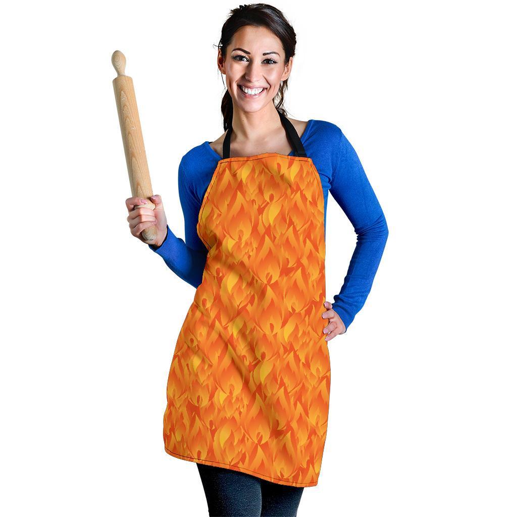 Flame Fire Pattern Print Women's Apron-grizzshop