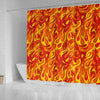 Flame Fire Print Pattern Bathroom Shower Curtain-grizzshop