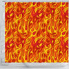 Flame Fire Print Pattern Bathroom Shower Curtain-grizzshop