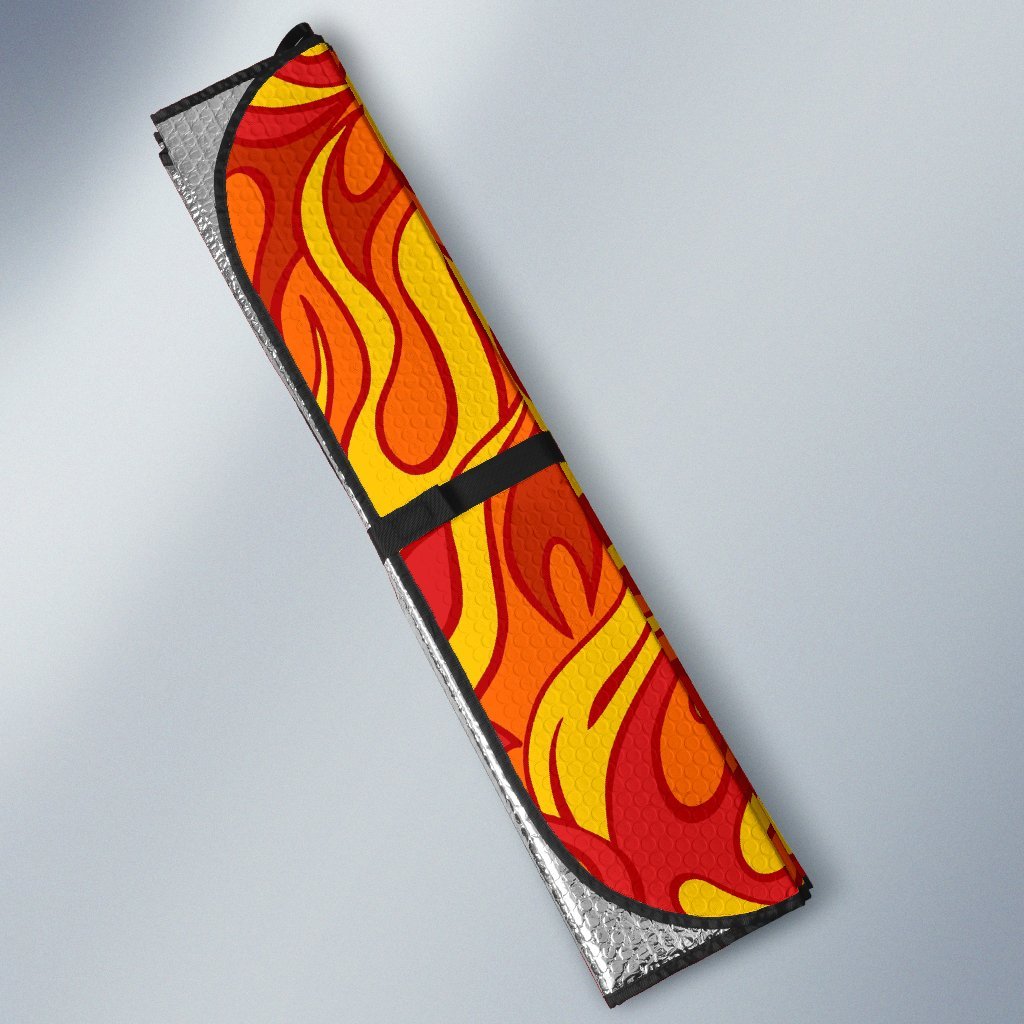 Flame Fire Print Pattern Car Sun Shade-grizzshop