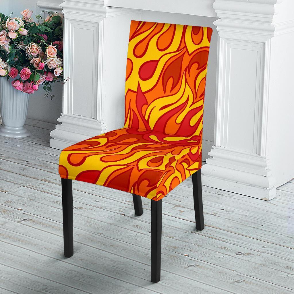 Flame Fire Print Pattern Chair Cover-grizzshop