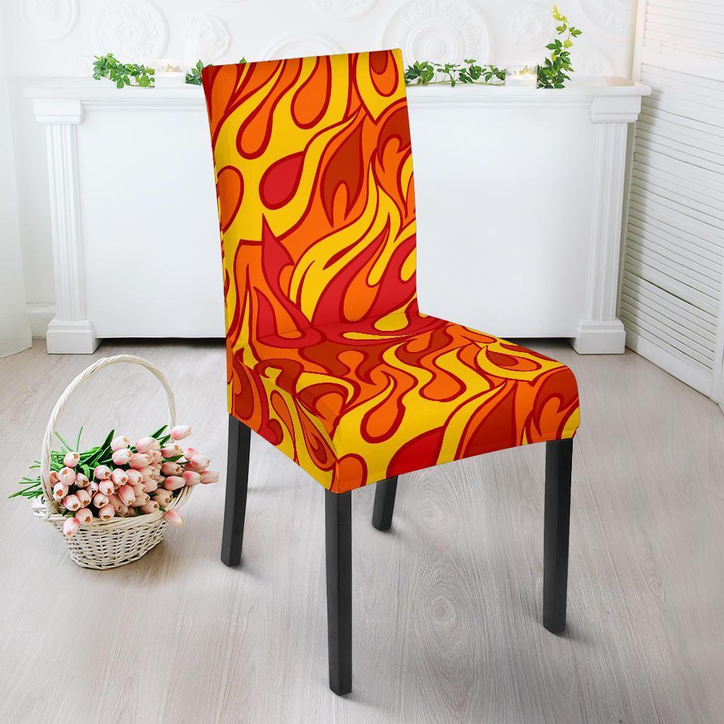 Flame Fire Print Pattern Chair Cover-grizzshop