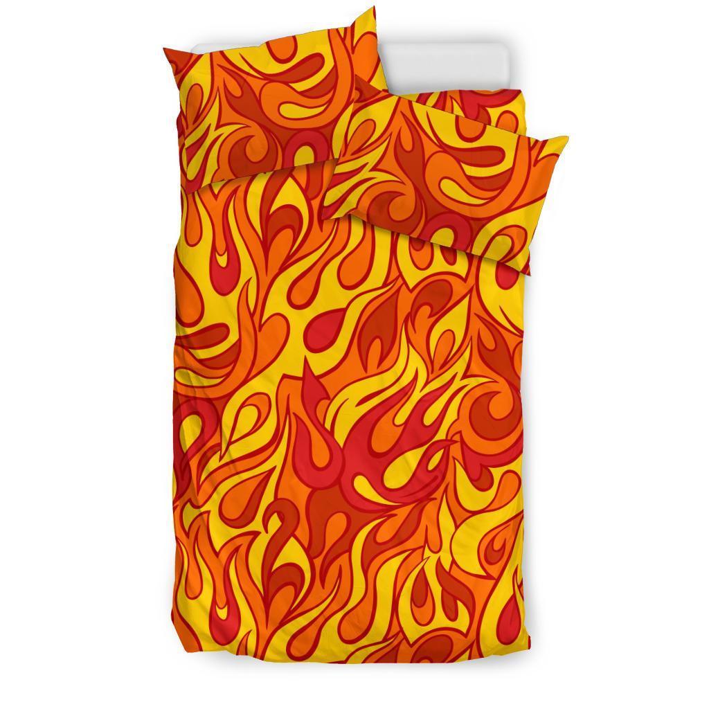 Flame Fire Print Pattern Duvet Cover Bedding Set-grizzshop