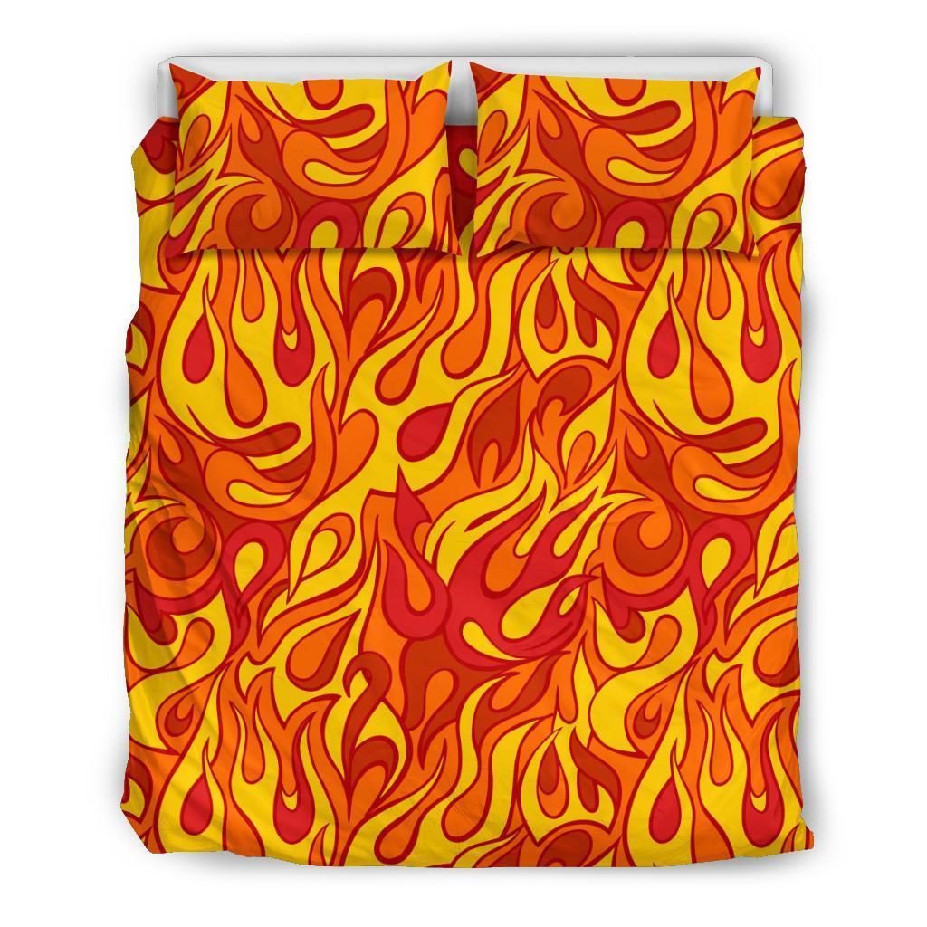 Flame Fire Print Pattern Duvet Cover Bedding Set-grizzshop