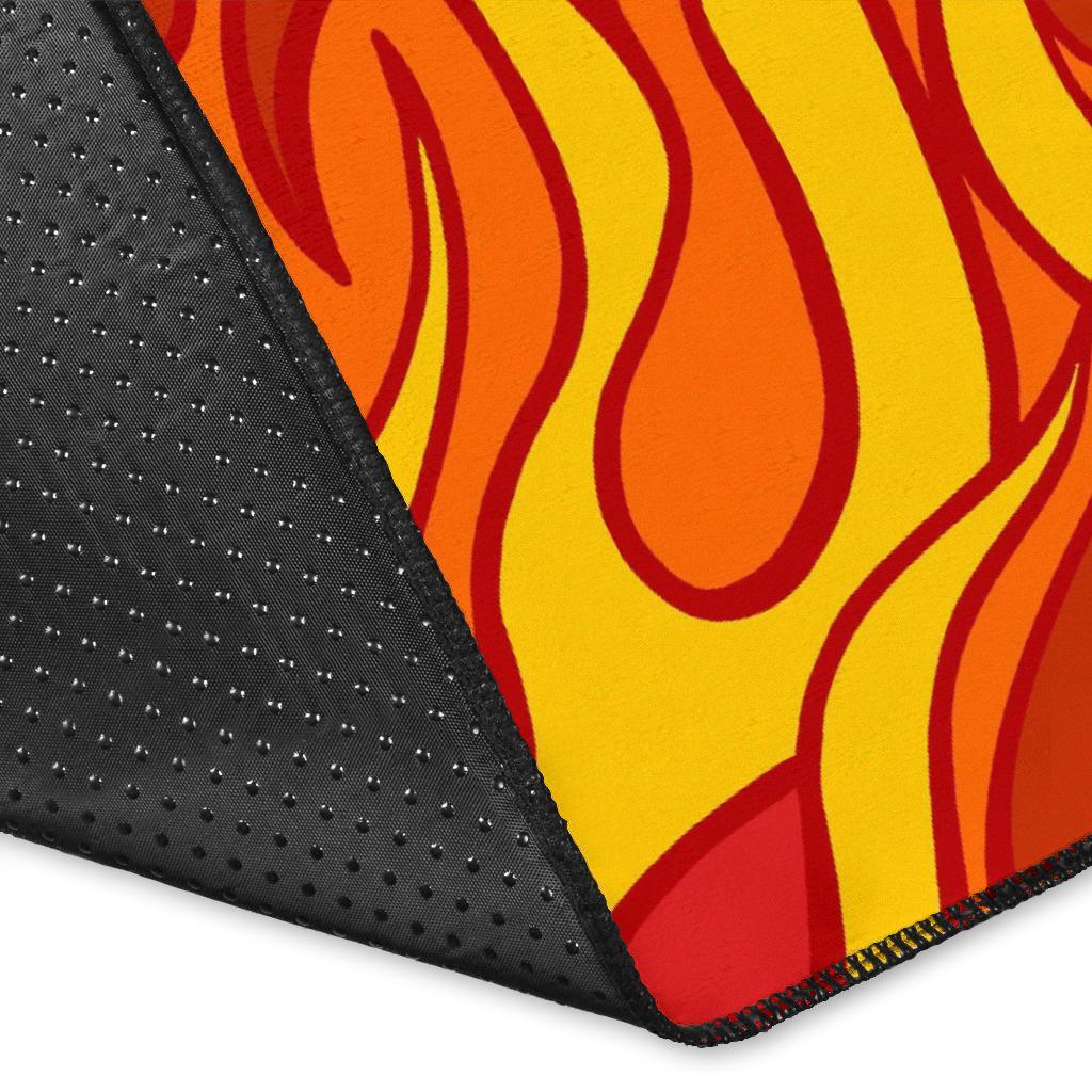 Flame Fire Print Pattern Floor Mat-grizzshop