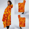 Flame Fire Print Pattern Hooded Blanket-grizzshop