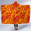 Flame Fire Print Pattern Hooded Blanket-grizzshop