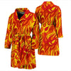 Flame Fire Print Pattern Men Long Robe-grizzshop