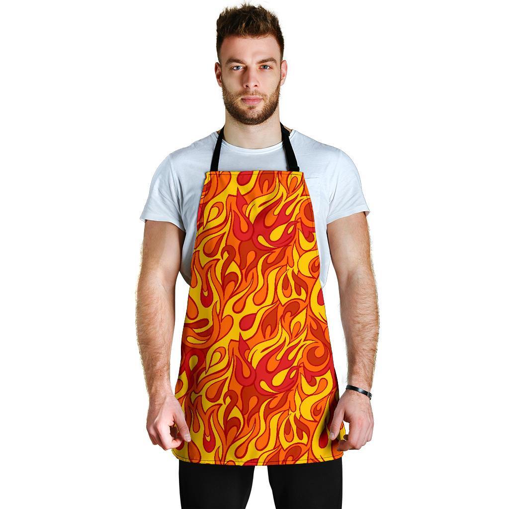 Flame Fire Print Pattern Men's Apron-grizzshop