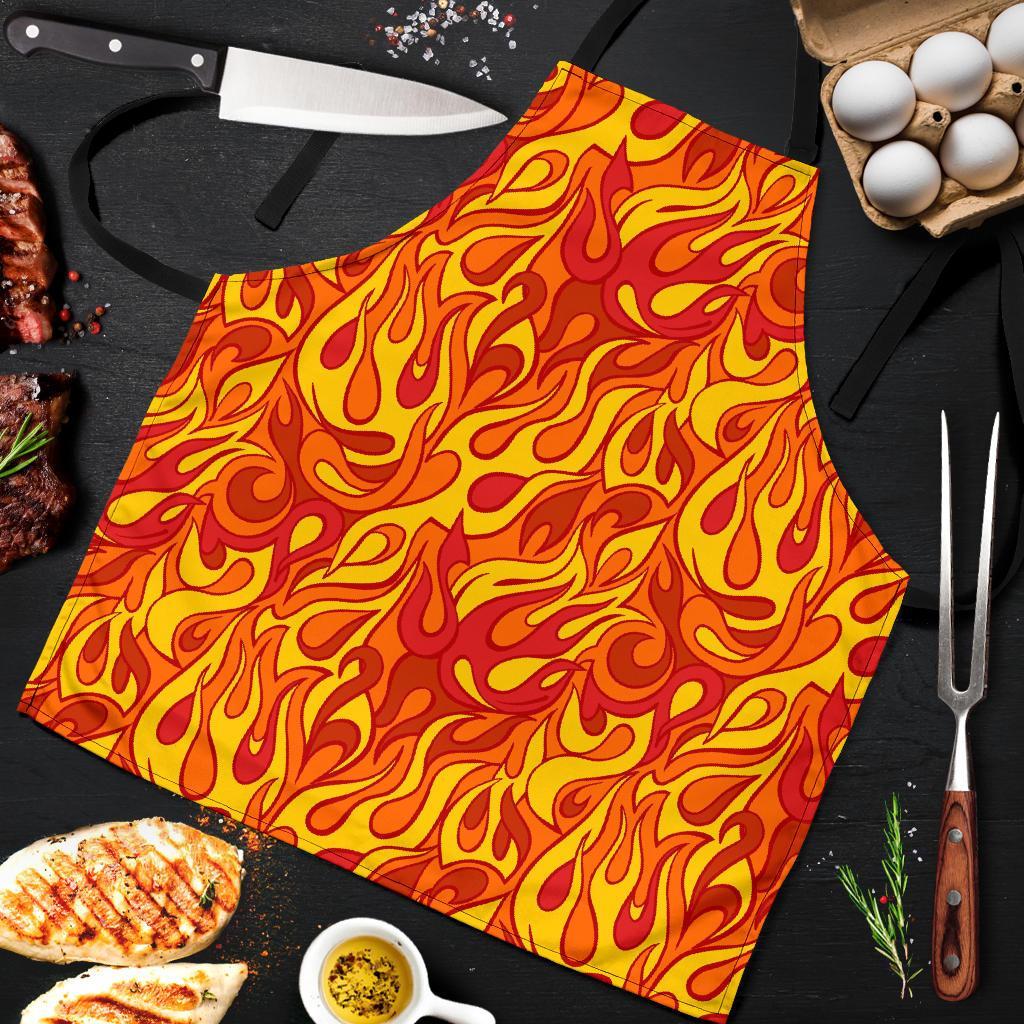 Flame Fire Print Pattern Men's Apron-grizzshop