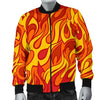 Flame Fire Print Pattern Men's Bomber Jacket-grizzshop