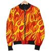 Flame Fire Print Pattern Men's Bomber Jacket-grizzshop