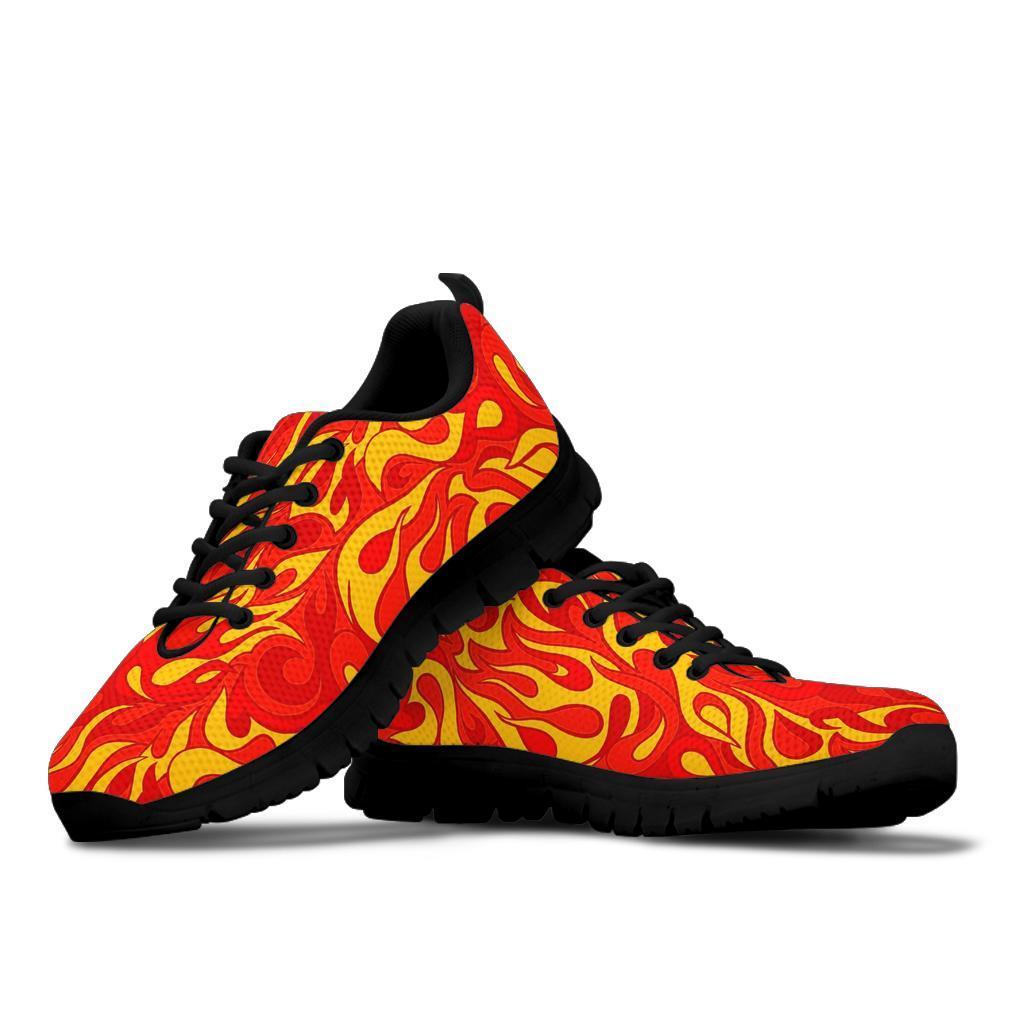 Flame Fire Print Pattern Sneaker Shoes For Men Women-grizzshop