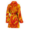 Flame Fire Print Pattern Women Long Robe-grizzshop