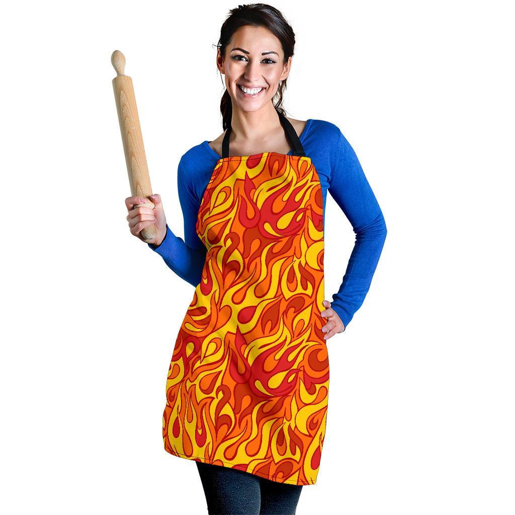 Flame Fire Print Pattern Women's Apron-grizzshop