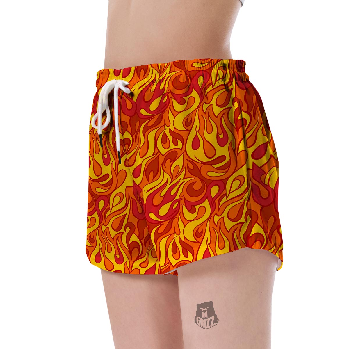 Flame Fire Print Pattern Women's Shorts-grizzshop