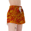 Flame Fire Print Pattern Women's Shorts-grizzshop