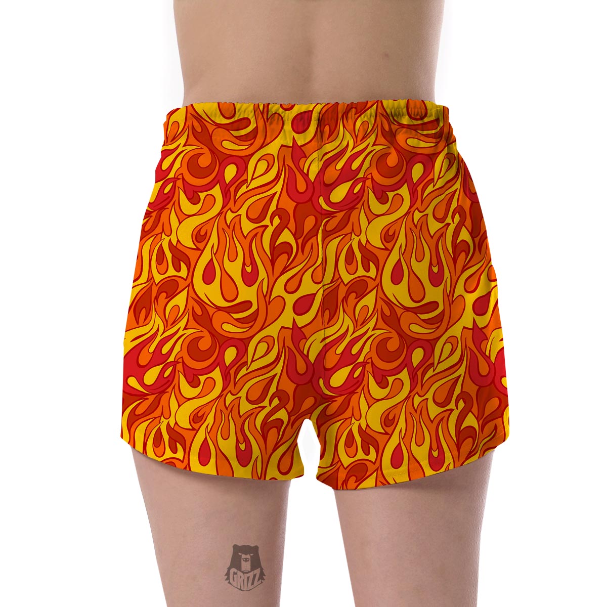 Flame Fire Print Pattern Women's Shorts-grizzshop