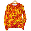 Flame Fire Print Pattern Women's Sweatshirt-grizzshop