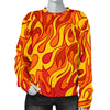 Flame Fire Print Pattern Women's Sweatshirt-grizzshop