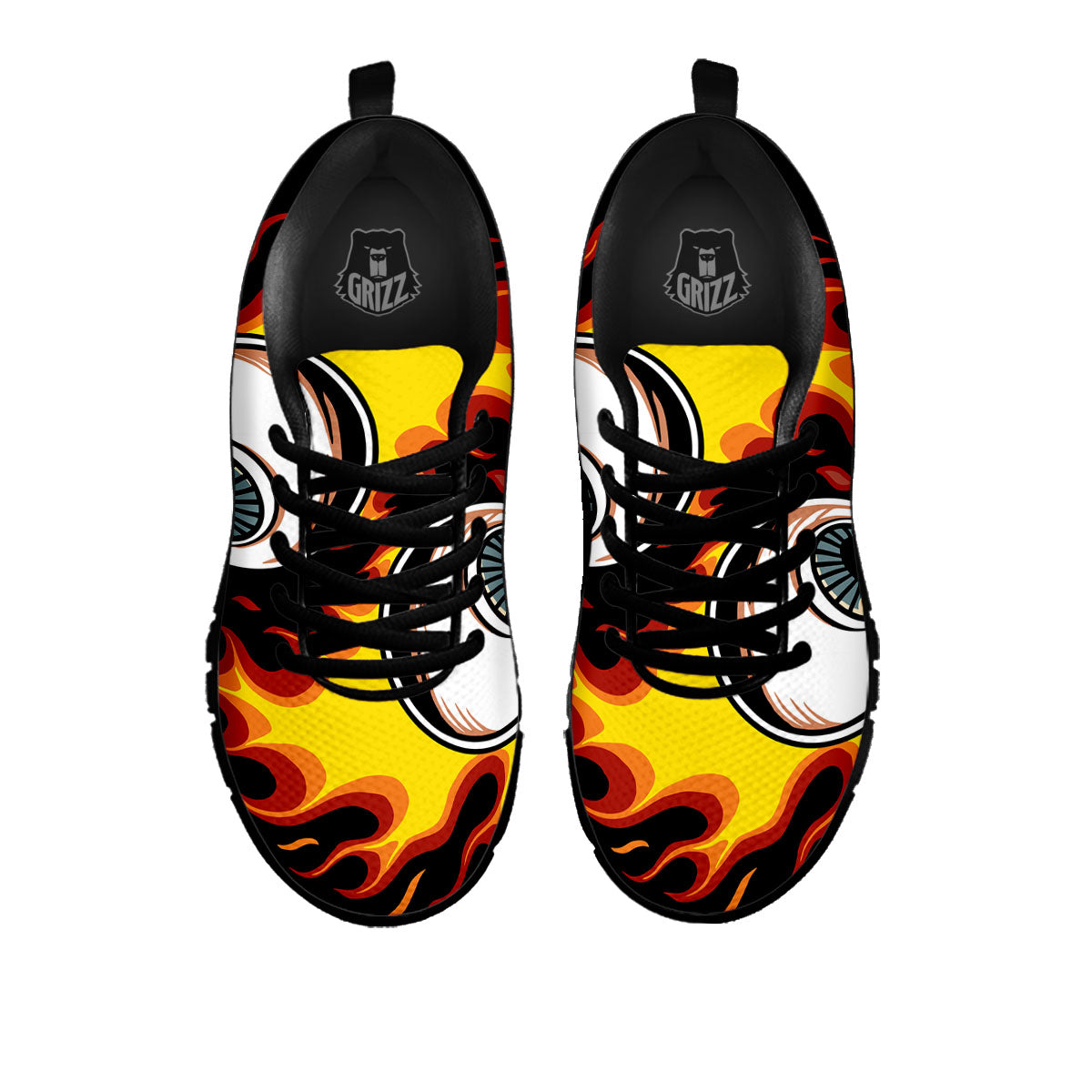 Flaming Eye Print Black Sneaker-grizzshop