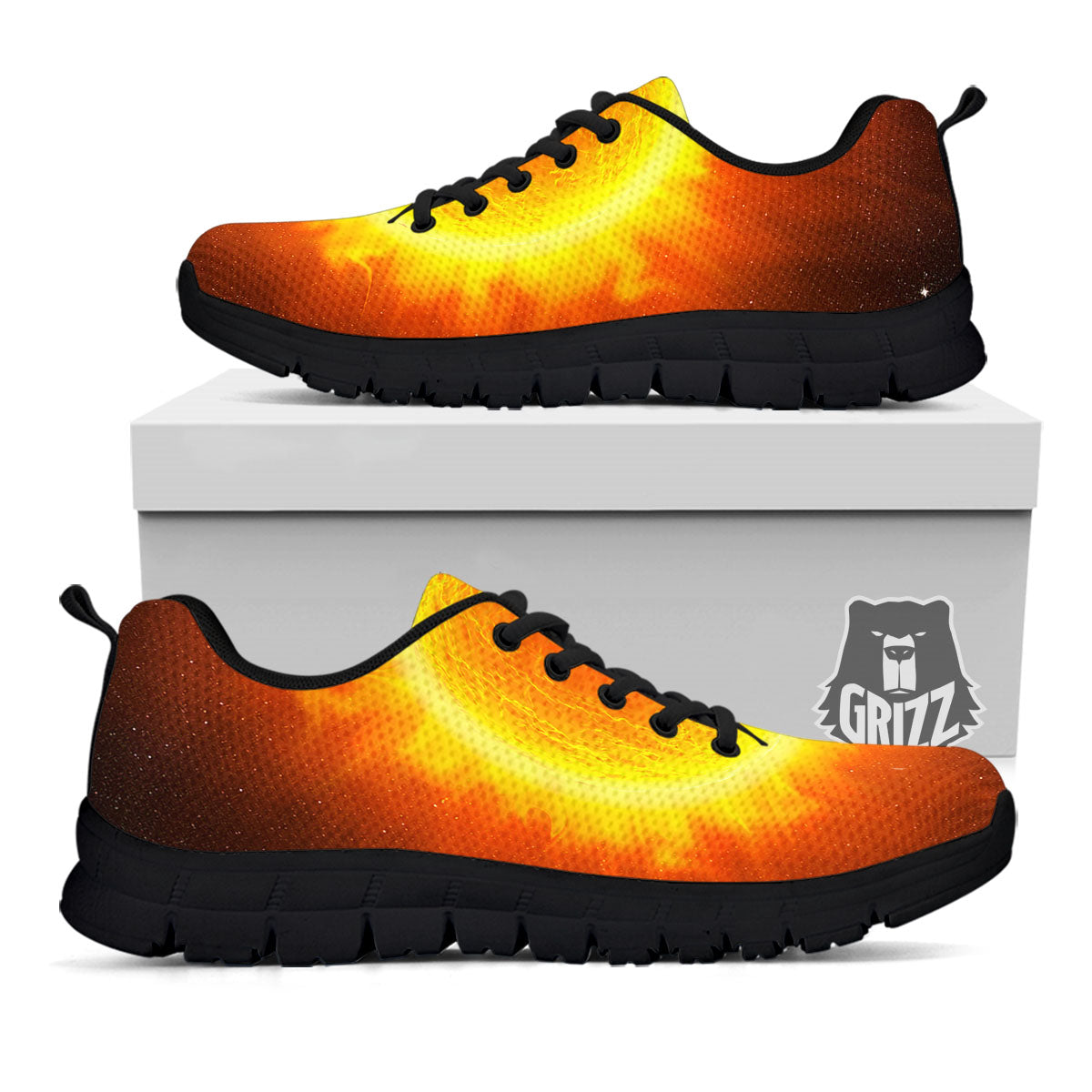 Flaming Sun Print Black Sneaker-grizzshop