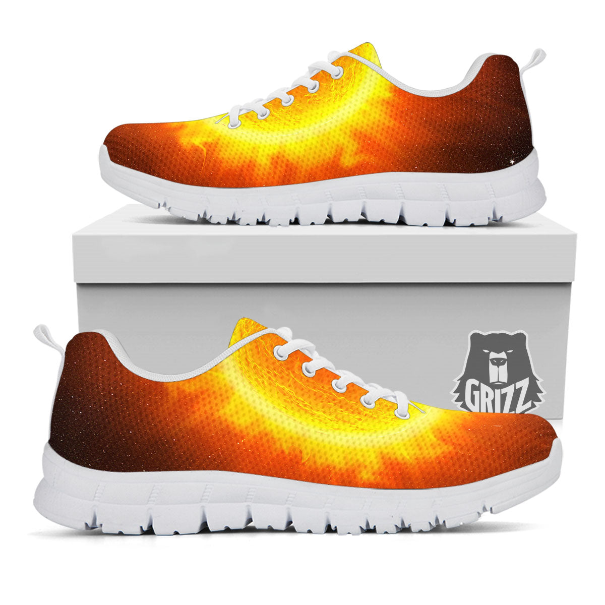 Flaming Sun Print White Sneaker-grizzshop