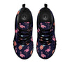 Flamingo And Pineapple Print Pattern Black Sneaker-grizzshop