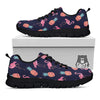 Flamingo And Pineapple Print Pattern Black Sneaker-grizzshop