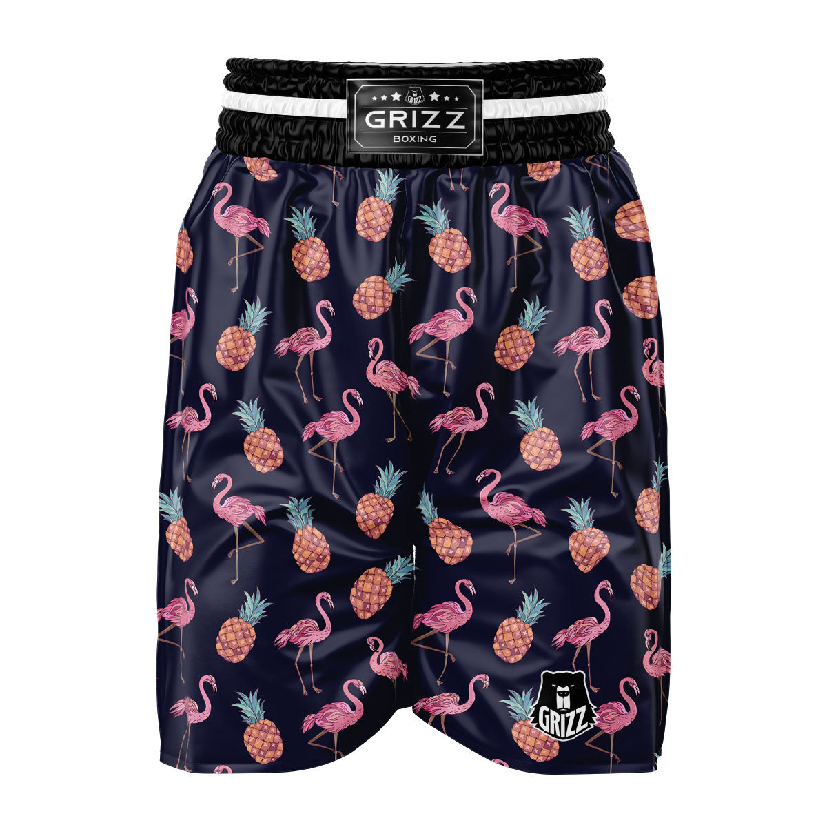 Flamingo And Pineapple Print Pattern Boxing Shorts-grizzshop