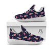 Flamingo And Pineapple Print Pattern White Athletic Shoes-grizzshop