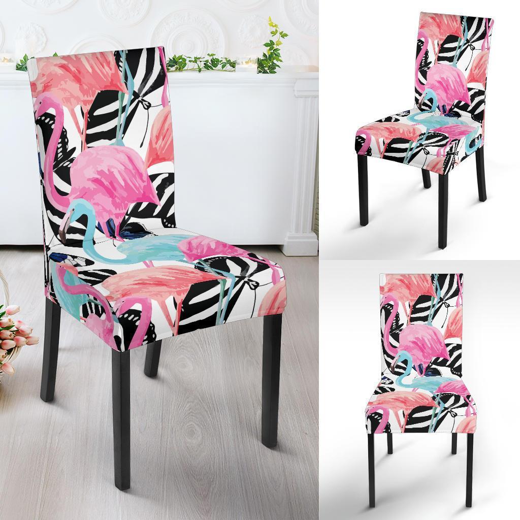 Flamingo Butterfly Hawaiian Tropical Pattern Print Chair Cover-grizzshop