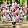 Flamingo Butterfly Hawaiian Tropical Pattern Print Hooded Blanket-grizzshop