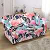 Flamingo Butterfly Hawaiian Tropical Pattern Print Loveseat Cover-grizzshop