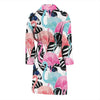 Flamingo Butterfly Hawaiian Tropical Pattern Print Men Long Robe-grizzshop