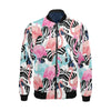 Flamingo Butterfly Hawaiian Tropical Pattern Print Men's Bomber Jacket-grizzshop