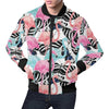 Flamingo Butterfly Hawaiian Tropical Pattern Print Men's Bomber Jacket-grizzshop