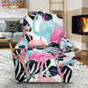 Flamingo Butterfly Hawaiian Tropical Pattern Print Recliner Cover-grizzshop