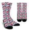 Flamingo Butterfly Hawaiian Tropical Pattern Print Unisex Crew Socks-grizzshop