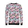 Flamingo Butterfly Hawaiian Tropical Pattern Print Women Crewneck Sweatshirt-grizzshop