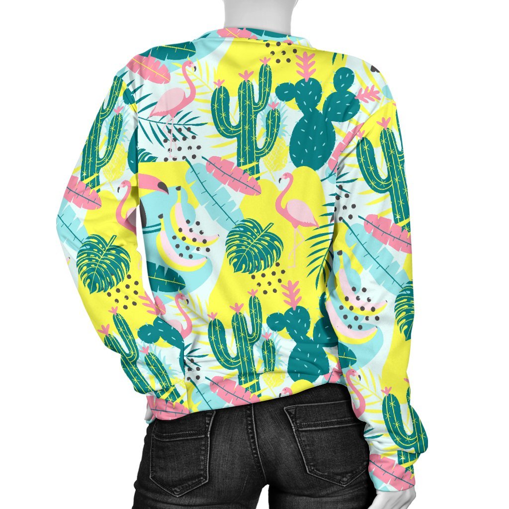 Flamingo Catus Tropical Hawaiian Pineapple Print Sweatshirt-grizzshop