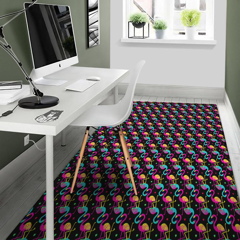 Flamingo Colorful Print Pattern Floor Mat-grizzshop