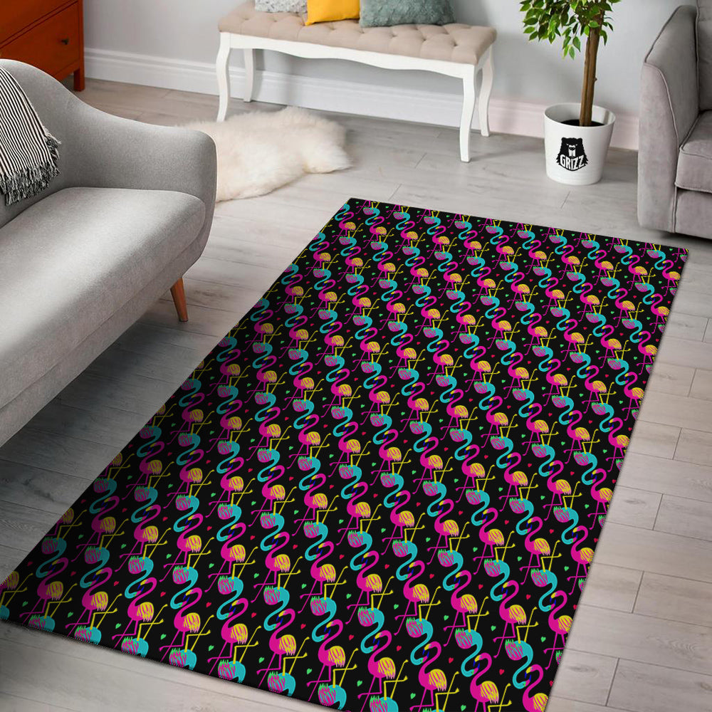 Flamingo Colorful Print Pattern Floor Mat-grizzshop