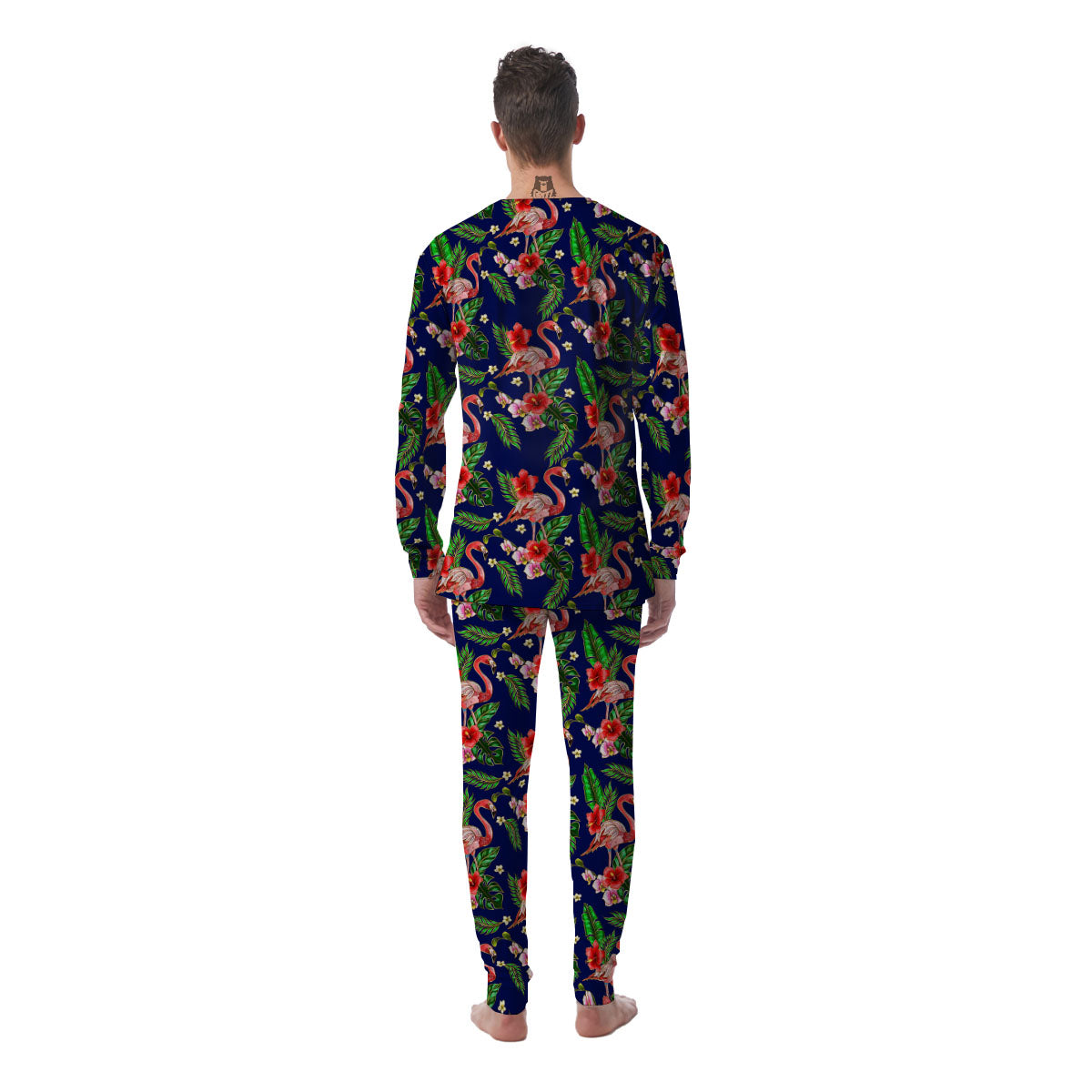 Flamingo Floral Tropical Print Pattern Men's Pajamas-grizzshop