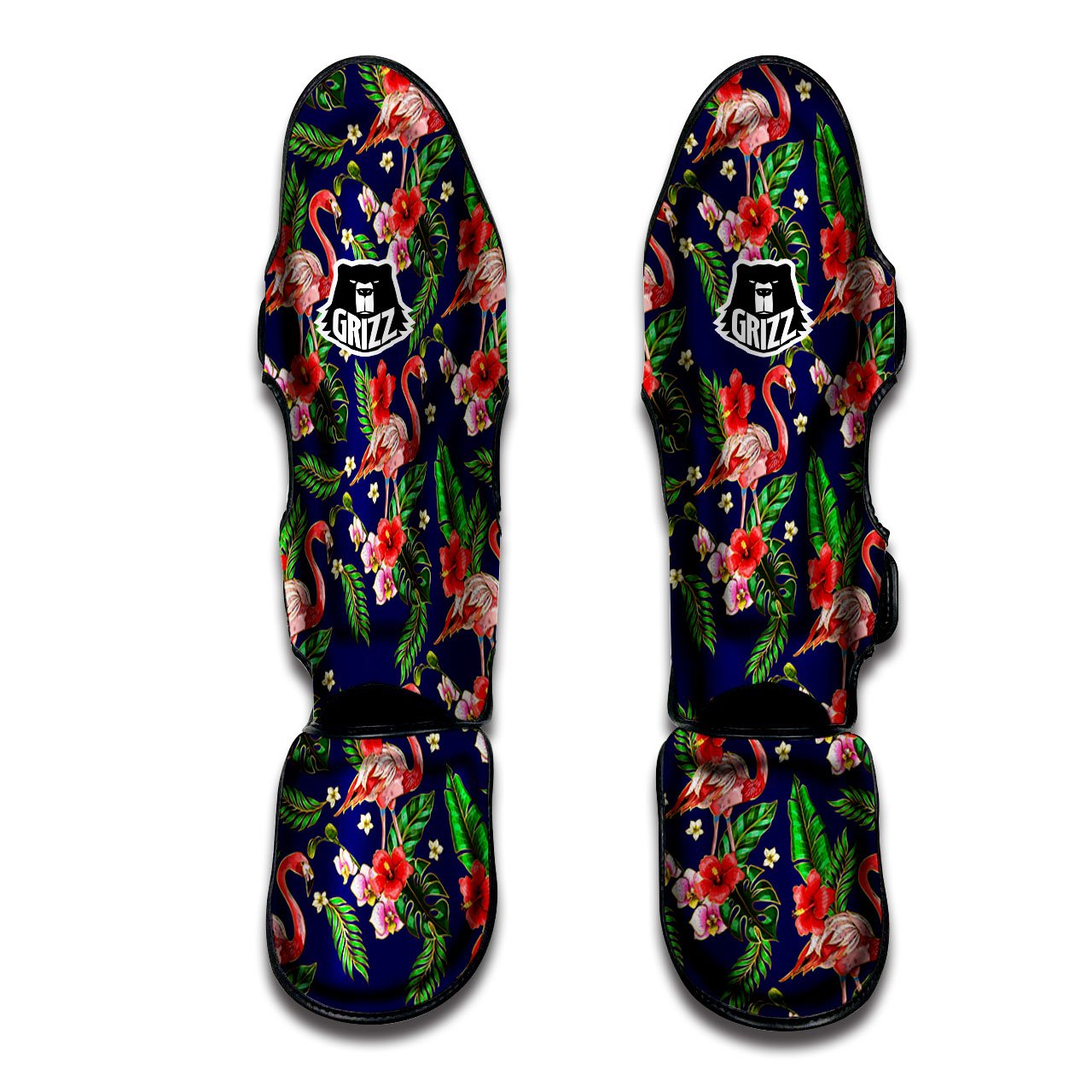 Flamingo Floral Tropical Print Pattern Muay Thai Shin Guards-grizzshop