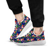 Flamingo Floral Tropical Print Pattern White Athletic Shoes-grizzshop