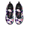 Flamingo Geometric Purple Print Pattern Black Sneaker-grizzshop