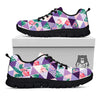 Flamingo Geometric Purple Print Pattern Black Sneaker-grizzshop